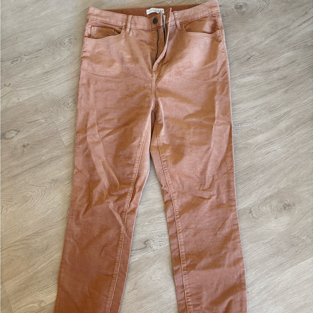 LOFT High waist skinny corduroy rust pants